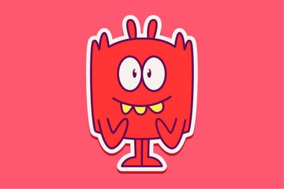 Cute Monster Cartoon Doodle Illustration