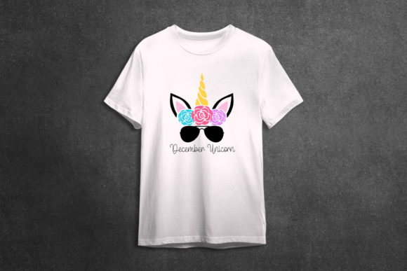 December Unicorn Embroidery Design