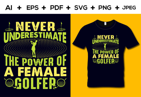 Female Golfer T-shirt Design