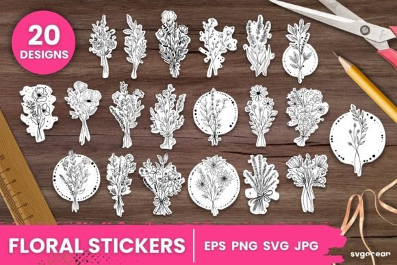 Flowers Printable Stickers Cricut Design