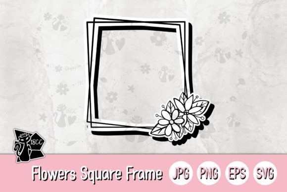 Flowers Square Frame JPG PNG EPS SVG