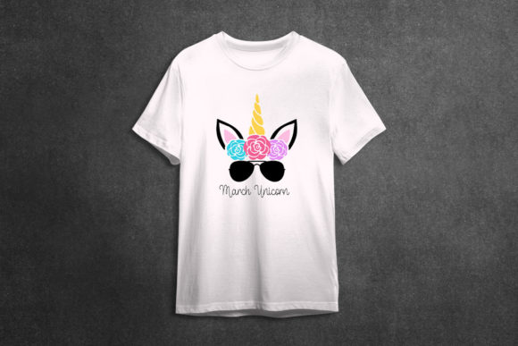 March Unicorn Embroidery Design