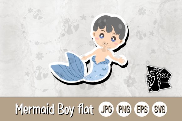 Mermaid Boy Flat JPG PNG EPS SVG