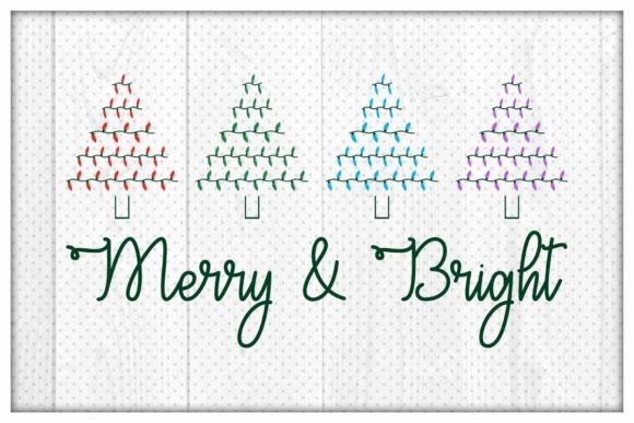 Merry Bright Christmas Light Tree Svg