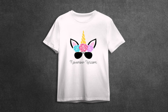 November Unicorn Embroidery Design