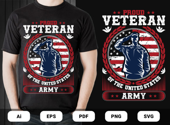 Proud Veteran T-shirt Design Vector