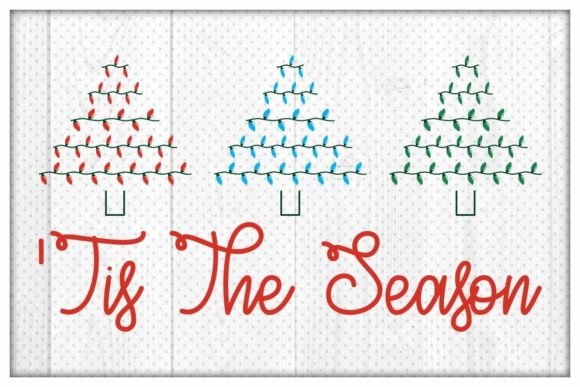 Tis the Season Christmas Light Tree Svg