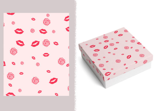 Valentine Kisses Roses Pattern